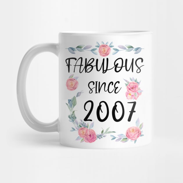 Women 14 Years Old Fabulous Since 2007 Flowers by artbypond